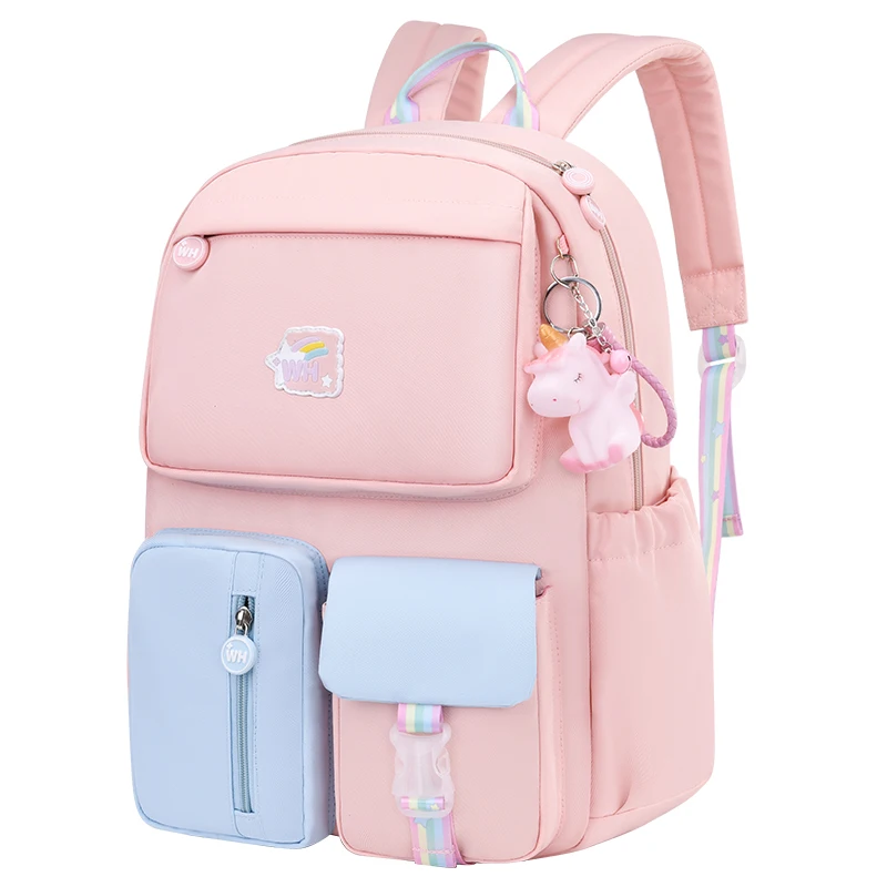 2 Size Rainbow school backpacks suitable Cartoons School Bags for Teenager Girls Schoolbag grades 1-6 Women Travel bag Backpack