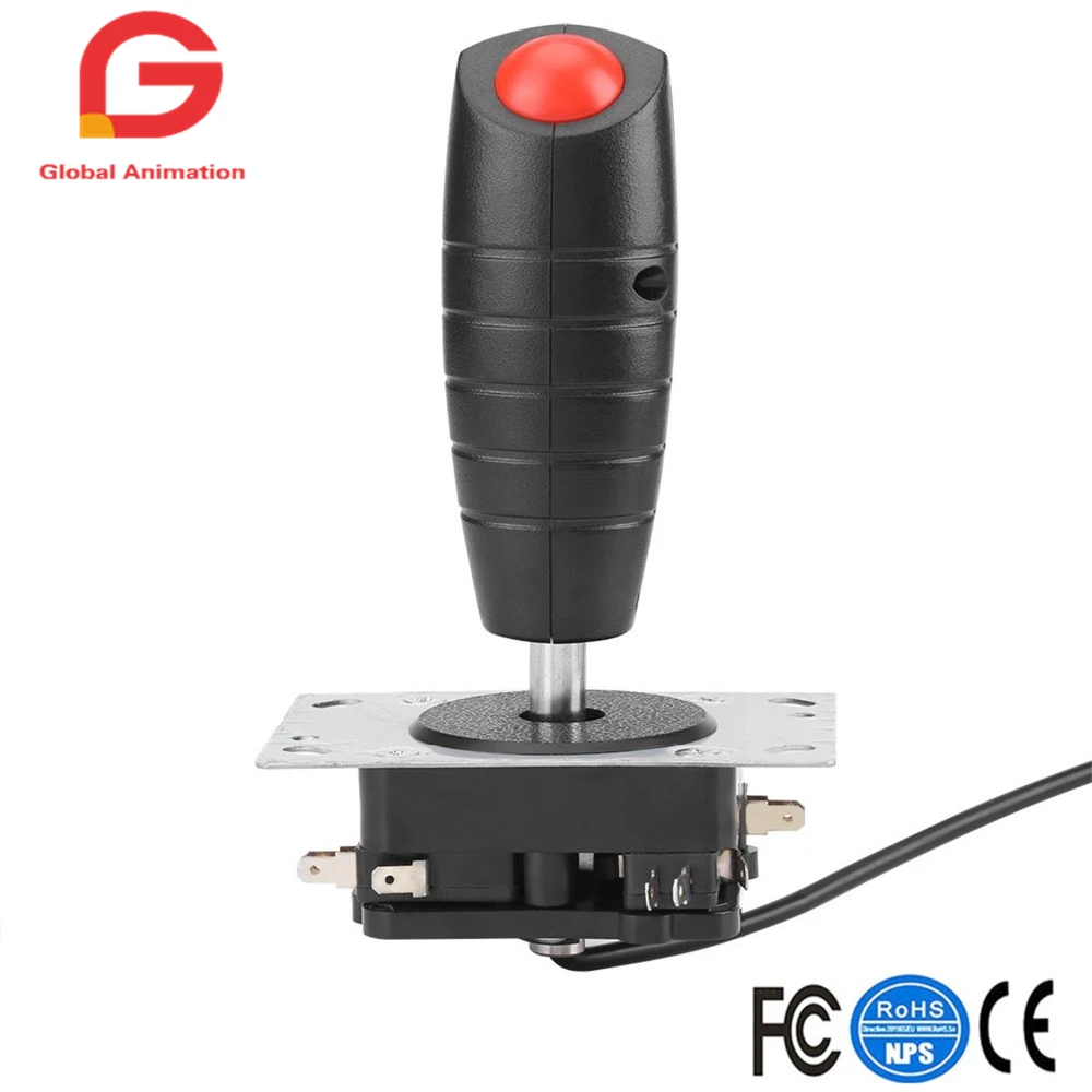 Joystick with Trigger and Top Fire Button, for Arcade Game, 8 Way Flight Joystick, Micro switch, 8Pin