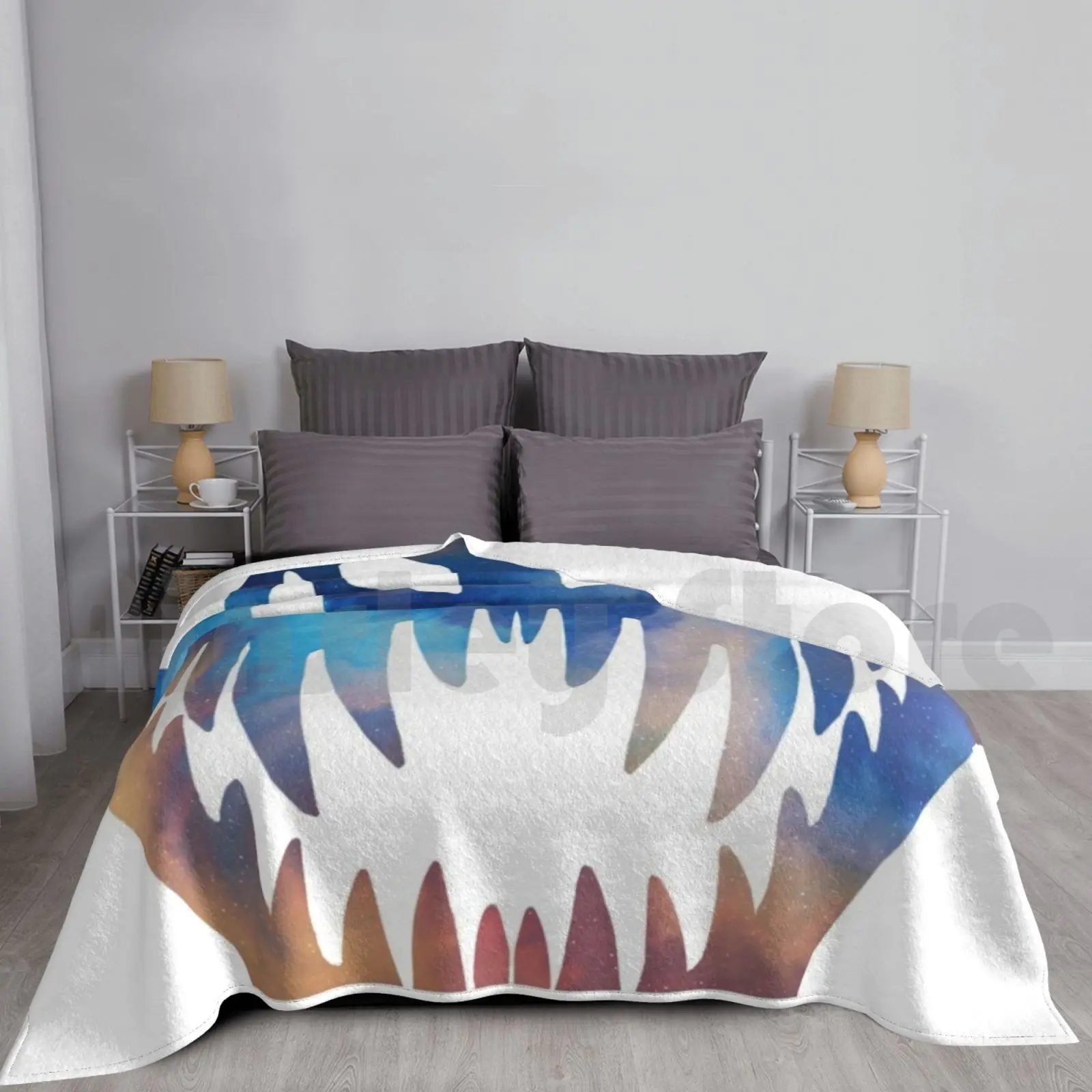 Nebula Skull Blanket Fashion Custom 469 Dinosaur T Rex Trex Tyrannosaurus Rex Skull Bones Galaxy Stars