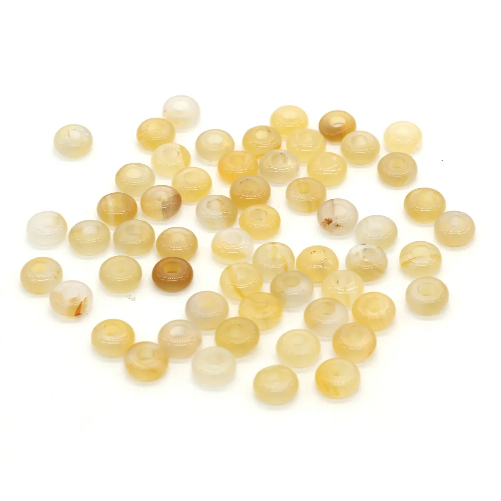 Großhandel 100 Stück Natursteinperlen, großes Loch, Abacus-Form, Agts-Steinperlen für die Herstellung von Schmuck, Halsketten, Loch 4 mm, Größe 5 x 10 mm – Detail 34