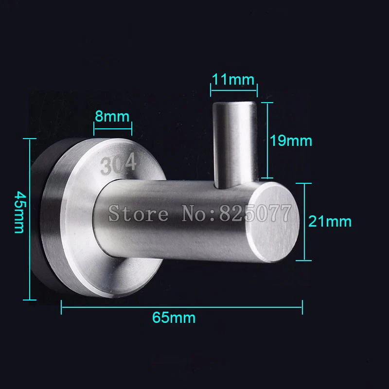 Brand New 4PCS 304 Stainless Steel Wall Mounted Hook Robe Hooks Coat Hat Rack Single Hooks Hangers + Screws Home Applicable