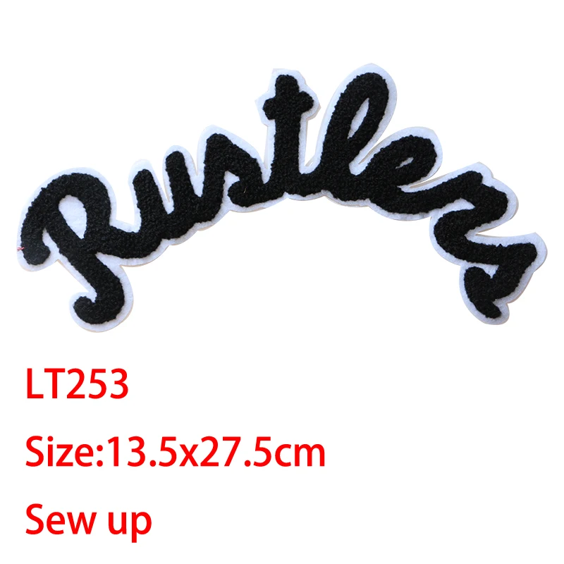 Rock Stripe Letter Decorative icon Towel Embroidered Applique Patches For DIY Iron on Badges Stickers on backpack,the clothes