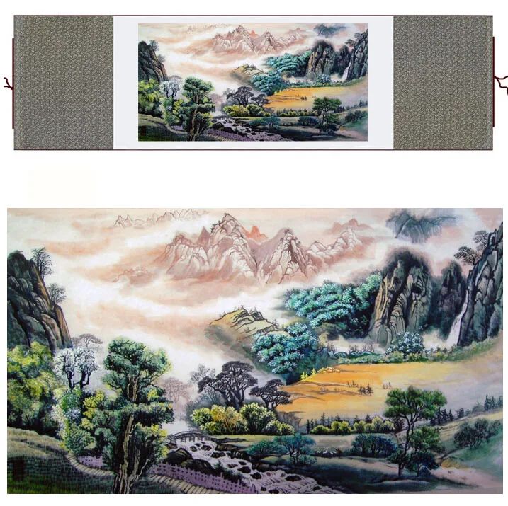 

landscape art painting Mountain and River art painting mountains paintingPrinted painting