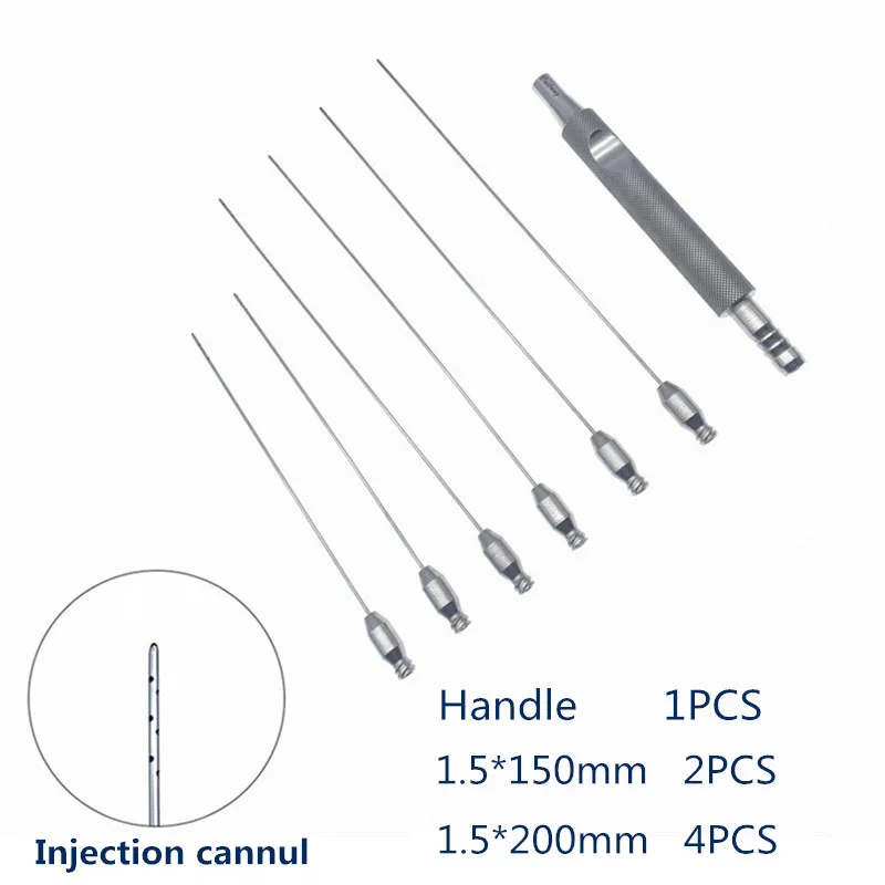 

Fat Aspiration Tool Liposuction Injection Needles Cannula Handle Stainless Steel Liposuction Cannula Infiltration Cannulas