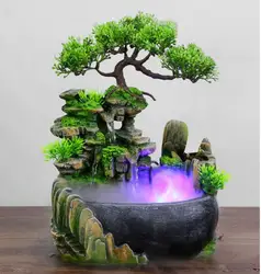 Modern Waterfall Desktop Fountain Landscape Home Practical Humidifier Beauty Scenery Living Room Home Decor Crafts