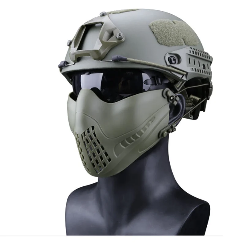 New Tactical Airsoft Mask Paintball Mask Strike Steel Half Face Mask Outdoor Protective Equipment