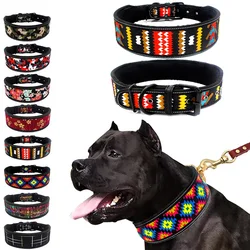 Collar reflectante con hebilla para perro, correa ajustable para mascota pequeña, mediana y grande, Pitbull, 10 colores