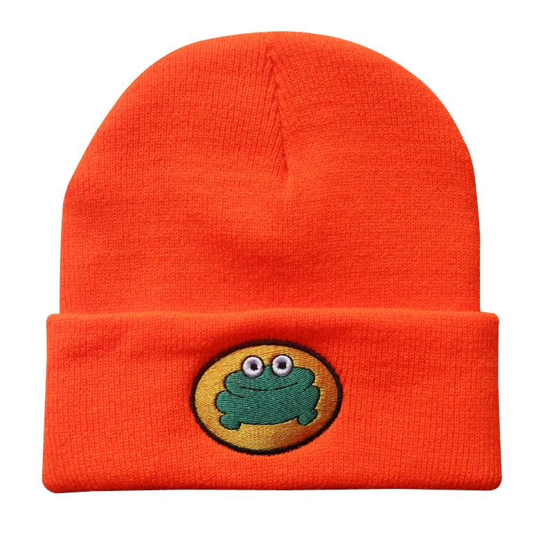 2021 New frog hat winter knitted beanies with frog print caps for men\'s hat outdoor Hip hop cap street wear Causal Funny beanies