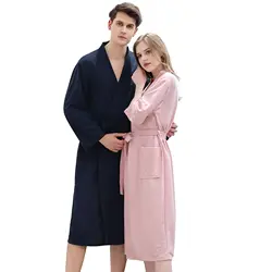 Women's Robe Waffle Pajamas Man Winter Bathrobe Pyjamas Autumn and Warm Bath Suit Female Sleepwear Robes 2021 Clothes