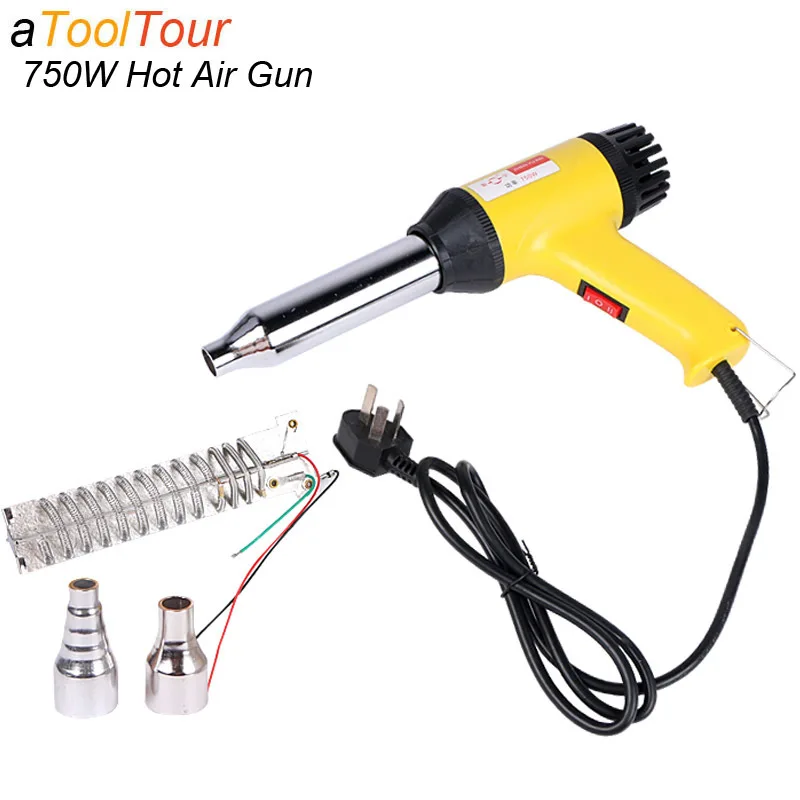 750W 220V 50℃-550℃ Plastic Hot Air Welding Gun Torch Plastic Welding Torch Machine Adjustable Heat Air Gun Kit Welder PE PP PVC