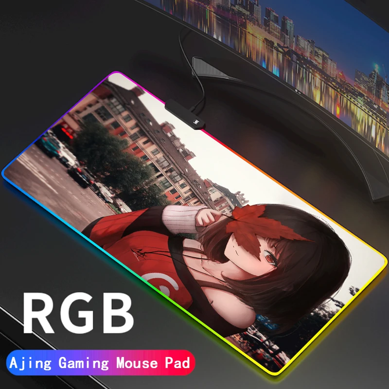 Gaming Computer Big Breast Girl Mousepad RGB Large Mouse Pad Gamer Mice Carpet Big Led PC Desk Play Mat with Backlit