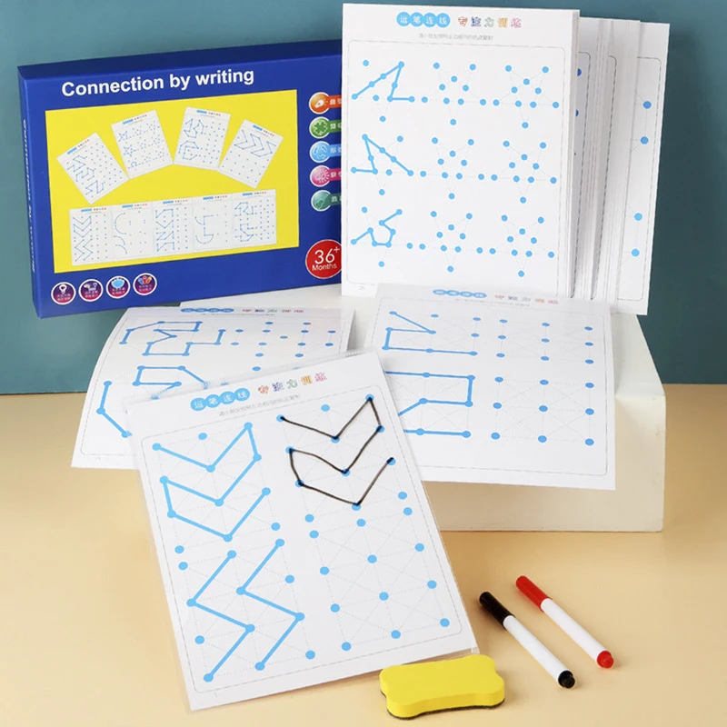 Kinder Aufmerksamkeit Visuelle Tracking Verbindung Durch Schreiben Hand-auge Koordination Control Stift Ausbildung Mathematik Spielzeug Pädagogisches Spielzeug