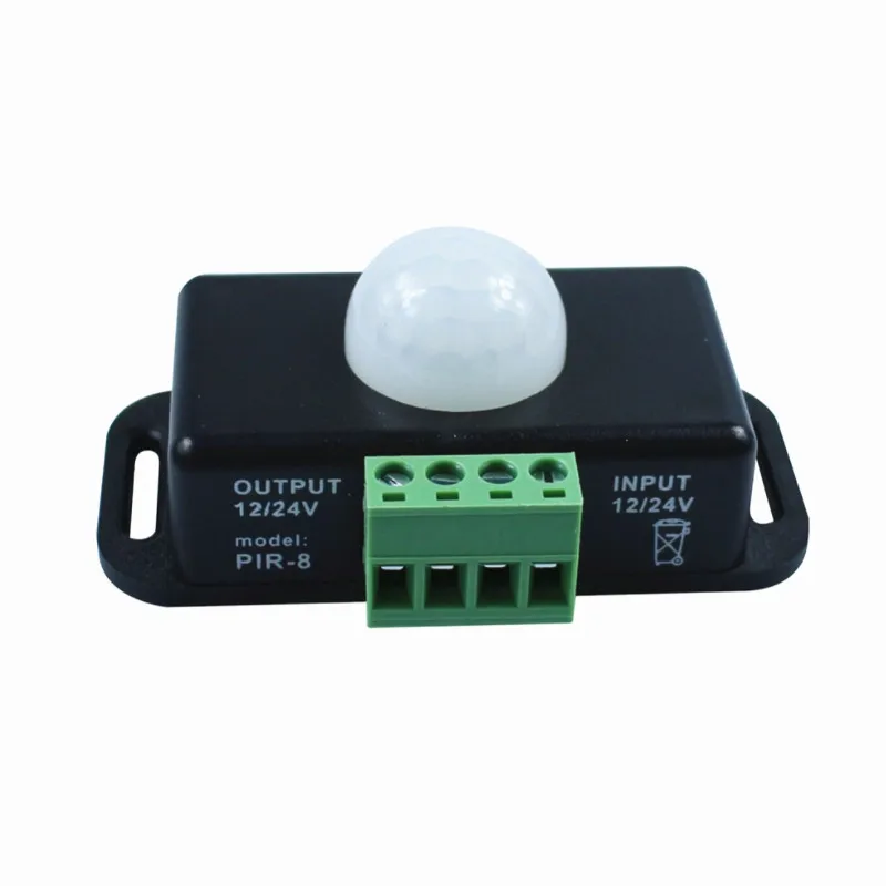 DC 12V 24V 8A Automatic Adjustable PIR Motion Sensor Switch IR Infrared Detector Light Switch Module for LED Strip Light Lamp