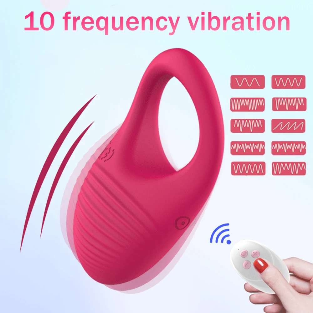 10 Speeds Penis Vibrator Wireless Remote Control Vibrating Cock Ring Clitoris Stimulator Delay Ejaculation Ring Sex Toys For Men