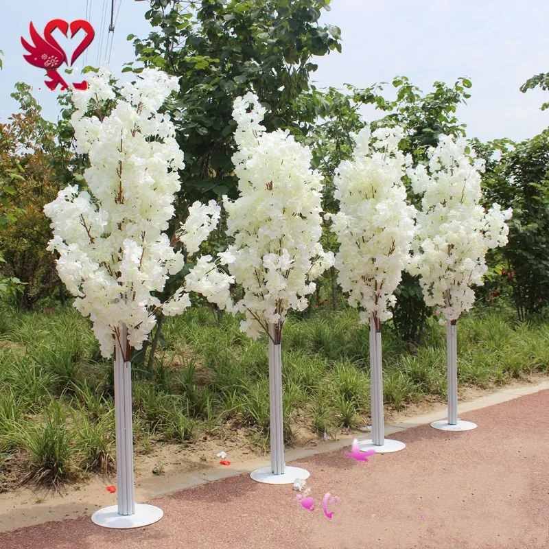 

1.5M 5feet Height white Artificial Cherry Blossom Tree Roman Column Road Leads For Wedding Mall Opened Props