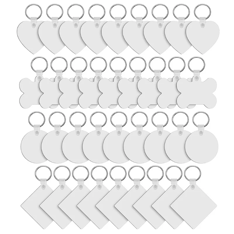 36 pces madeira hardboard chaveiro mdf em branco duplo-lado impresso chaveiros sublimação transferência de calor chaveiros fazendo jóias