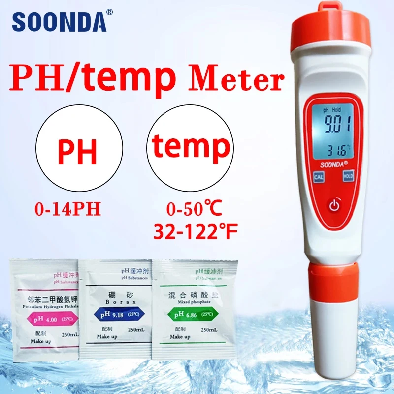 

PH Meter Water Filter Hydroponic for Aquarium Pool Wine Urine anti-icing fluid cutting fluid PH tester Detergent PH Pen