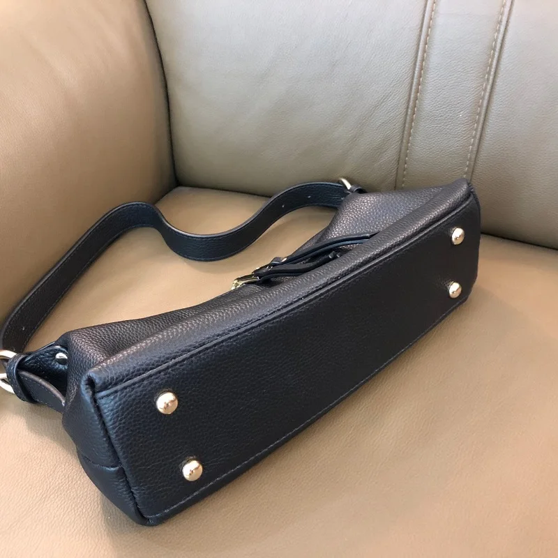 Casual Fashion Solid Women Shoulder Bags Fashion Soft Genuine Leather Bags Solid Popular Subaxillary Bag Female Bolsa Mujer 2022