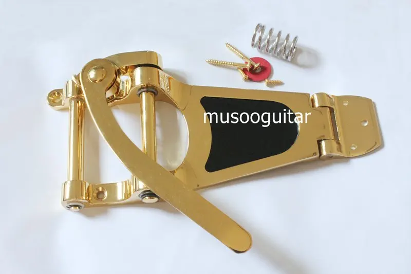 Gold Vibrato Tremolo Bridge for Archtop Hollow Semi Hollow guitar bridge