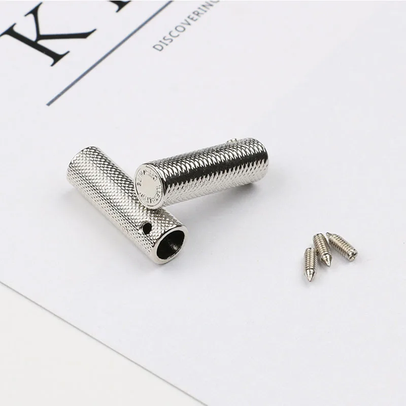 25mm Height Cylinder Pattern Surface Screwed Stopper Rope Ends Lid Drawstring Toggles Clip Clothes Apparel Shoelace Accessories