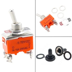 1PCS E-TEN1221 4 핀 SPST 4 단자 ON-OFF 15A 250V 토글 스위치 로커 스위치 전원 마이크로 스위치 E-TEN 1221 오렌지
