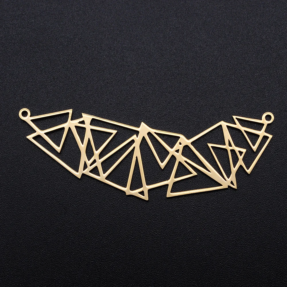 10pcs/lot Geometric DIY Earring Charms Wholesale 316 Stainless Steel Triangle Connectors Charm Arrow Waterdrop Jewelry Pendant