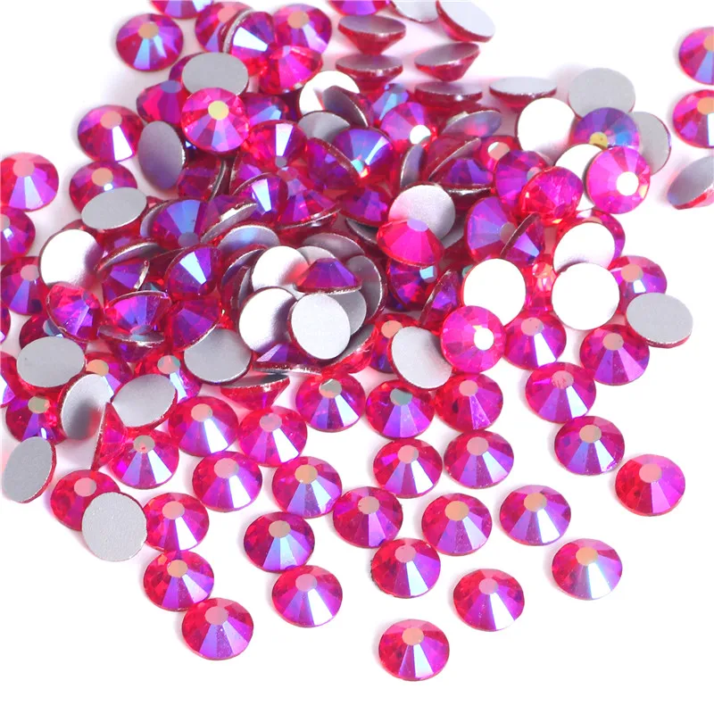 Red AB Glass Crystal Stone Diamond Non Hot Fix Rhinestones nail glue stone FlatBack Strass Rhinestones for Nail Art Accessories