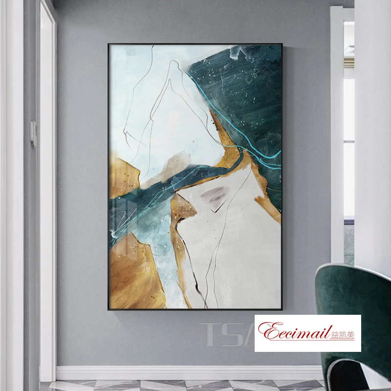 EECAMAIL Modern DIY Full Diamond Painting Abstract Color Abstract Luxury Creative Atmosphere Hanging Painting Home No Frame