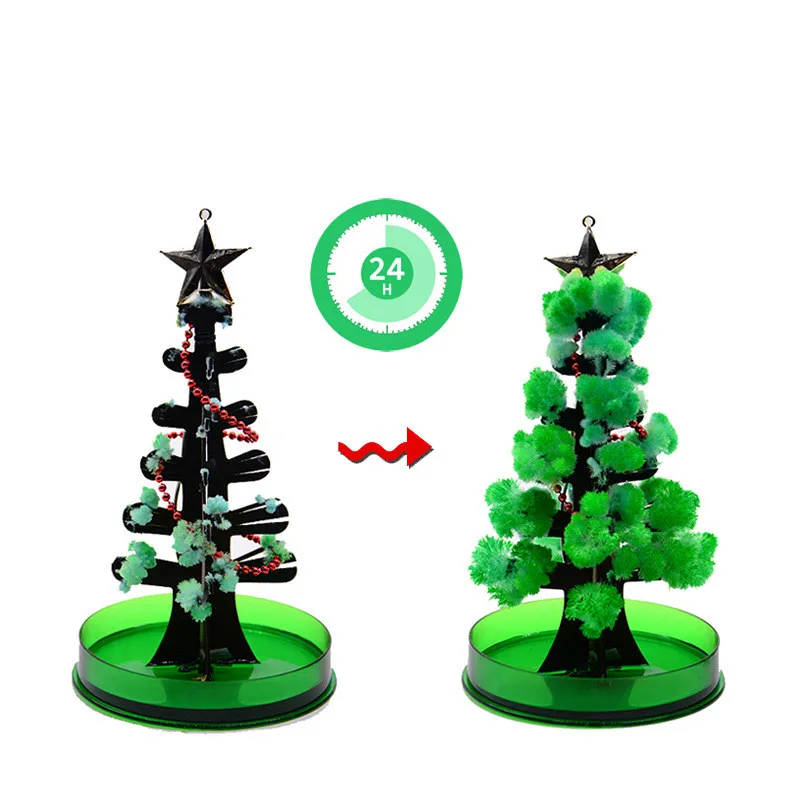 New Magical Magical Watering Growth Christmas Tree Paper Snowflake Blossom Children's Three-dimensional Crystal Christmas Gift