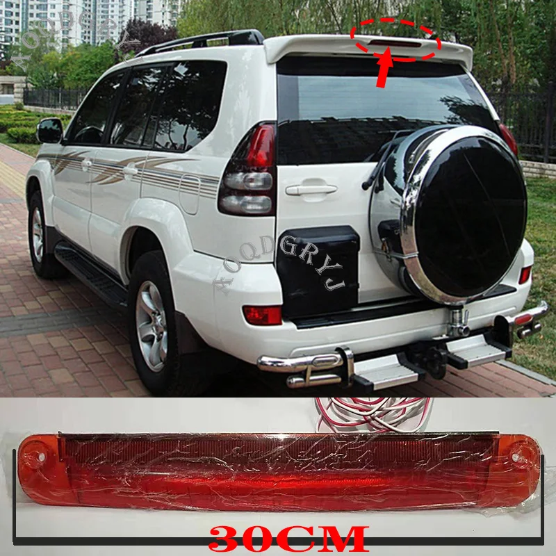 Car styling accessories LED Rear Foof Spoiler Lip Brake Light 1pcs Car Accessories For Toyota Land Cruiser Prado FJ120 2003-2009