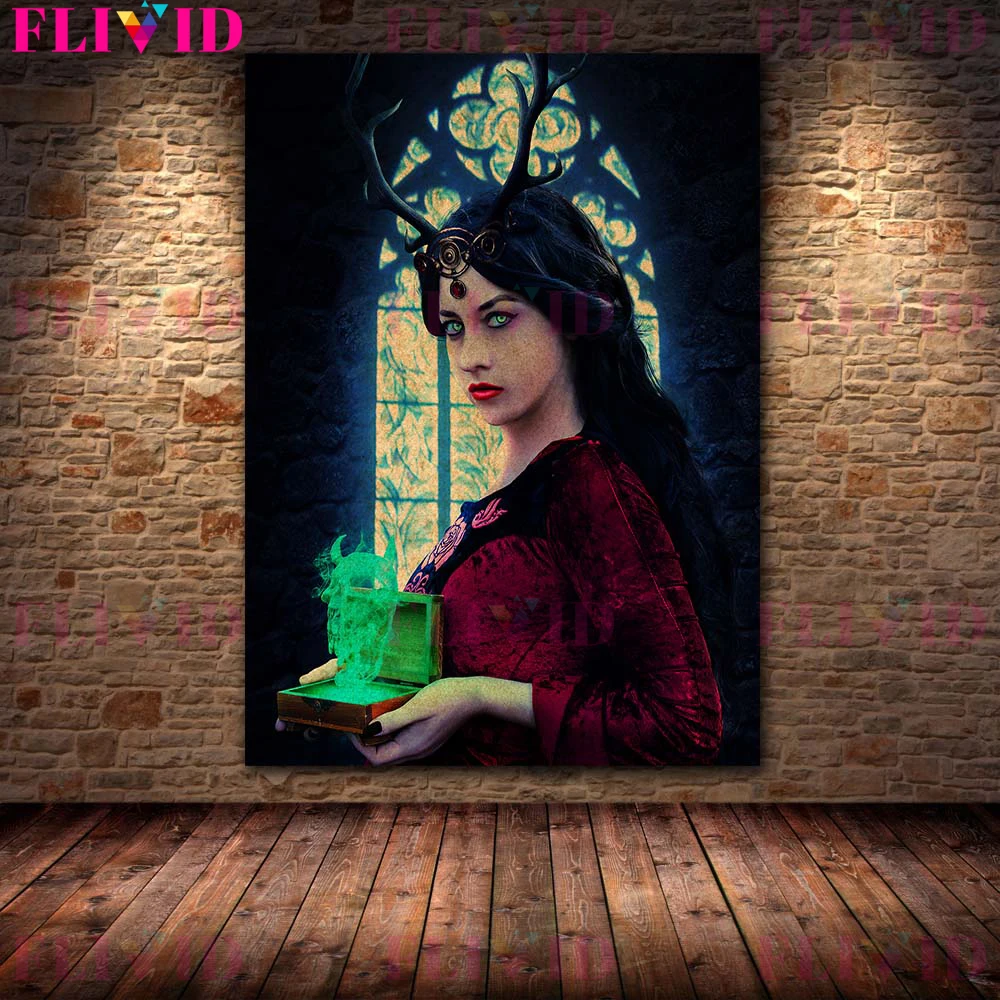 Witch Curse And Evil Queen Vintage Wall Art Canvas Painting Corpse Bride Abstract Poster And Prints For Living Room Decoration