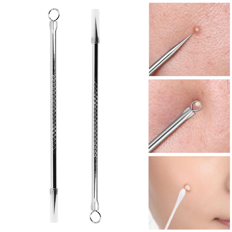 1PC Stainless Steel Blackhead Comedones Acne Blemish Extractor Remover Face Skin Care Pore Cleaner Needles Removal Tools