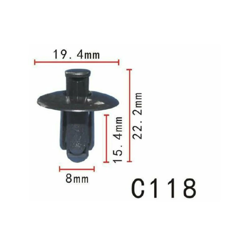 

100pcs C118 Fit For Nissan 0155306721 Bumper Cover Push-Type Retainer