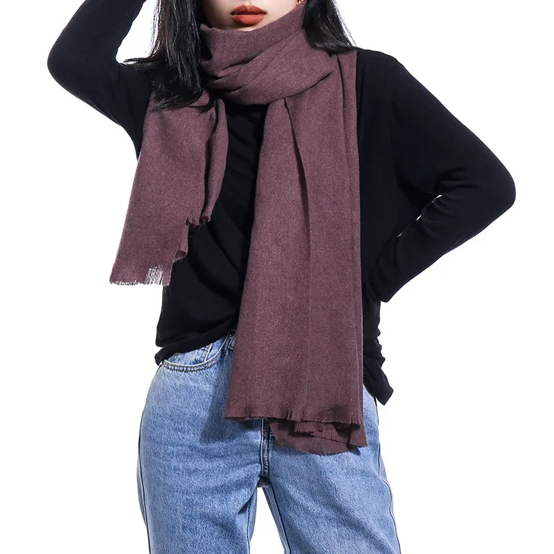 

Cashmere Like Plain Scarf Women's Winter Scarves Fashion Autumn Pashmina Shawl Elegant Warm Big Size Headscarf Hijab 185*70cm