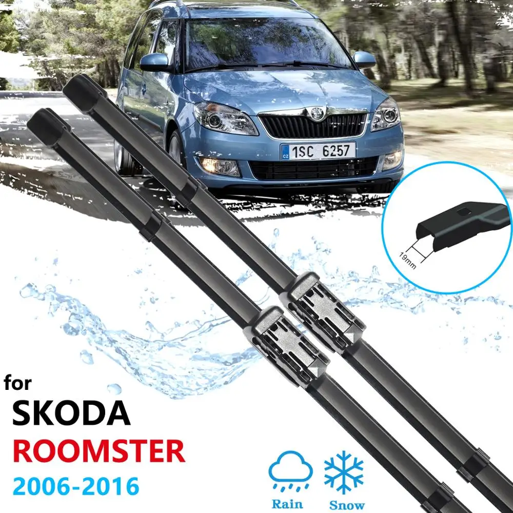 Car Wiper Blades for Skoda Roomster 2006~2016 Front Windscreen Windshield Wipers Car Accessories 2007 2008 2010 2011 2012 2013