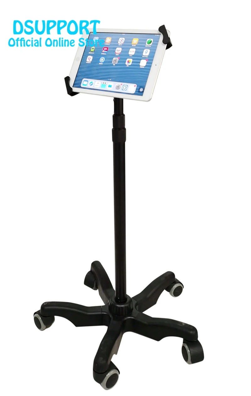 

Anti-Theft Universal Tablet display floor stand for 7-13" tablet holder with wheels