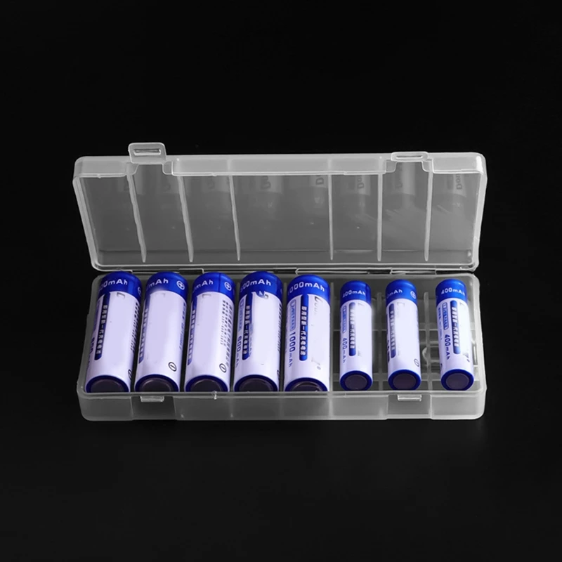 B03F Durable Battery Container Dustproof AA/AAA Battery Storage Box Case with 4/6/8 Slots Portable Plastic Box