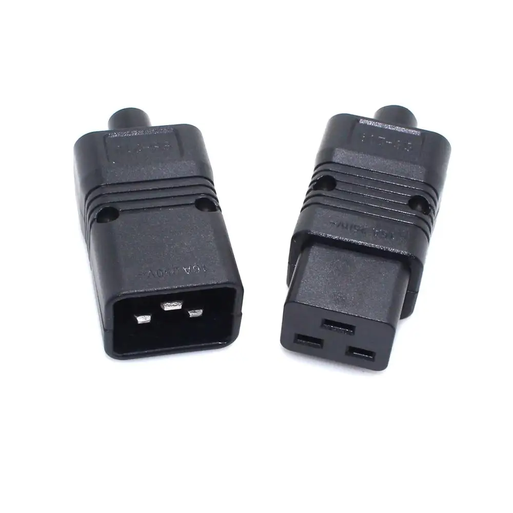 PDU/UPS Socket Standard IEC320 C19 C20 16A 250V AC Electrical Power Cable Cord Connector Removable plug Female Male Plug Adapter