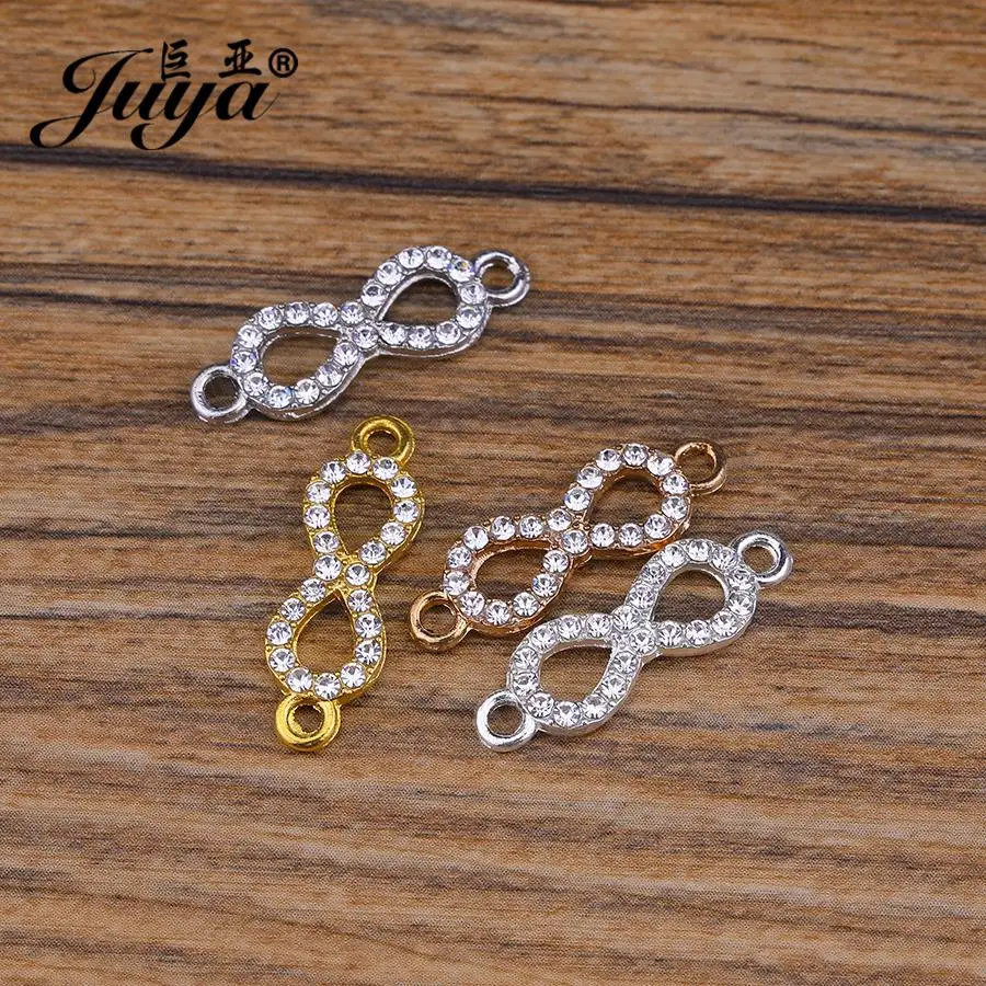 10 Stück verschiedene Unendlichkeits-Kristall-Charms-Anschlüsse für Schmuckherstellung, DIY-Armband, Halskette, Schmuckzubehör, Bastelzubehör – Detail 4