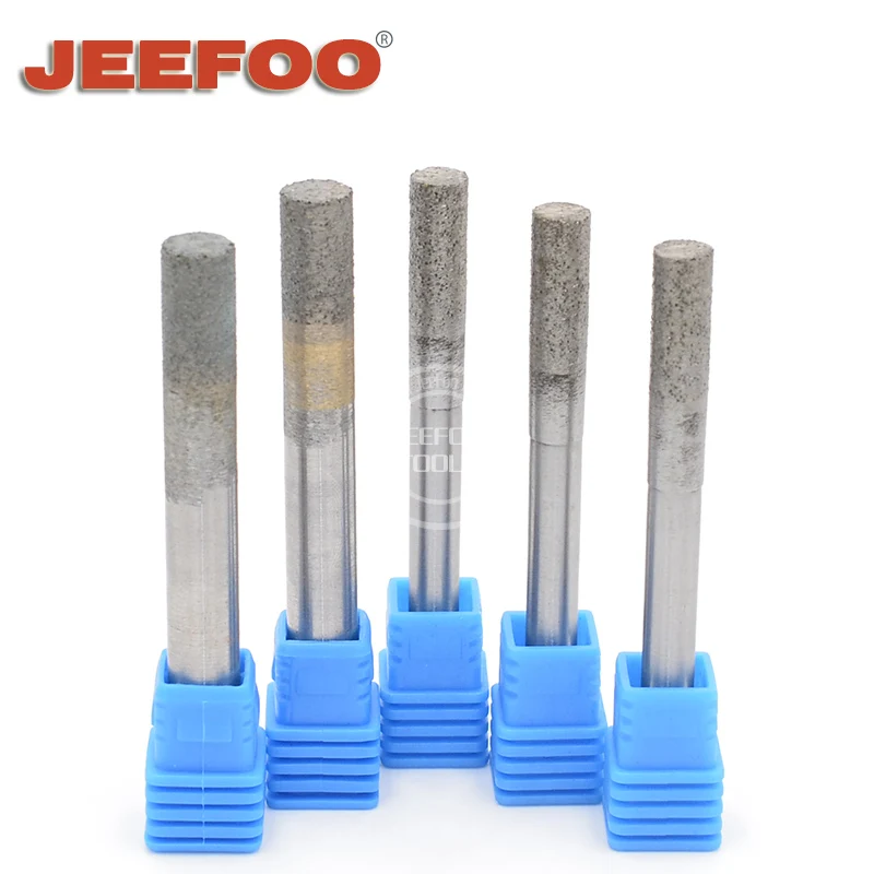 CNC Vaccum Brazed Diamond Tools Engraving Bits Router Bits Cylinder Flat End Mill Marble Granite Natural Stone