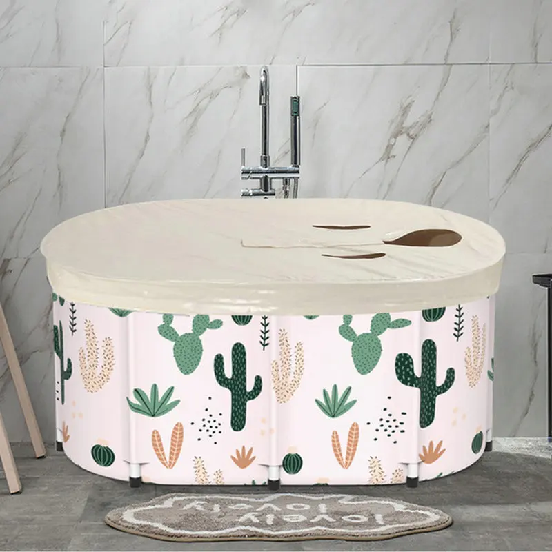 

Household Folding Bath Barrel Adult Bathing Foldable Bath Barrel Thickening Portable Full-body Hot Tub