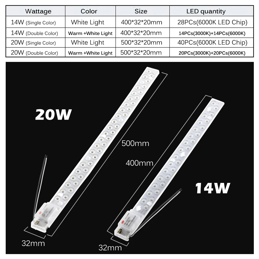 LED Bar Light High Brightness 2835 14W 20W LED Tube For Ceiling Lamp With Good Quality Power Driver