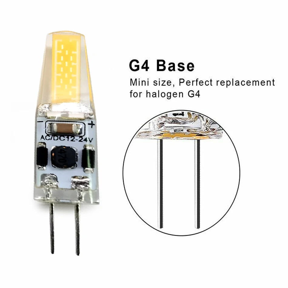 Imagem -04 - Lâmpada Regulável de Led g4 ac dc 12v24v 2w 0705 3w 1505 g4 Branco Quente para Navio Barco Caminhão Carro Cob Holofote Lustre