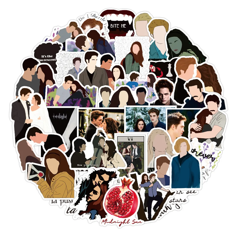 10/30/50PCS Classic Movie The Twilight Saga Stickers Laptop DIY Skateboard Guitar Waterproof Car Cool Decals Sticker Kid Toys