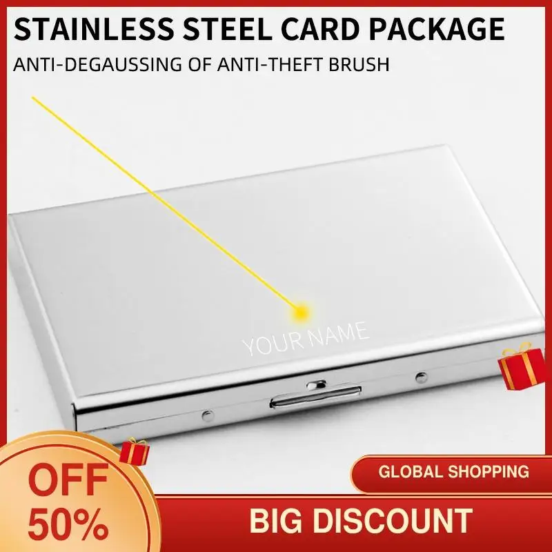 

Quality Stainless Steel Credit Card Holder Men Slim Anti Protect Travel ID Cardholder Women Rfid Wallet Metal Case Porte Carte