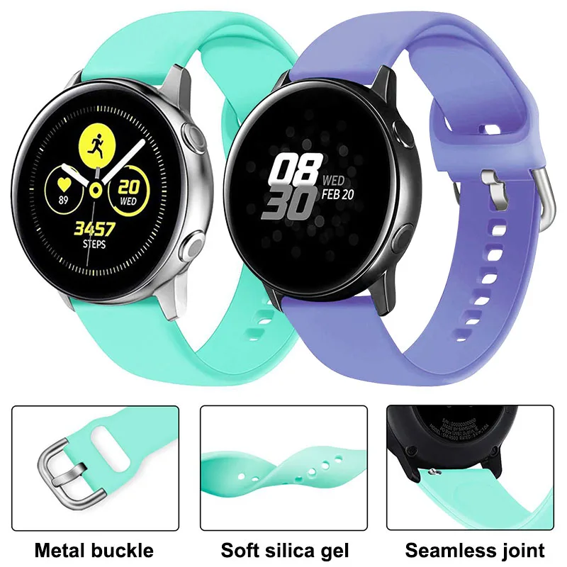 

20mm 22mm Watch Band For Samsung Galaxy Watch 46mm Active 2 Gear S3 Silicone Wrist Strap For Amazfit Gtr 42mm ремень Watch Strap