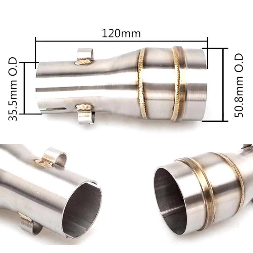 

Motorcycle GP Exhaust Muffler Mid Tube Adapter Link Pipe Escape Connect Middle 51MM Scooter Clamp Motorbike Accessory