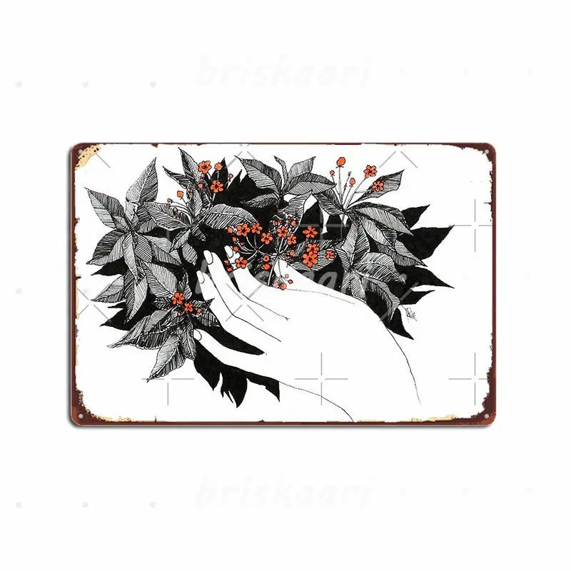 

Orange Flowers Metal Signs Pub Cave Pub Designing Plaques Metal Posters