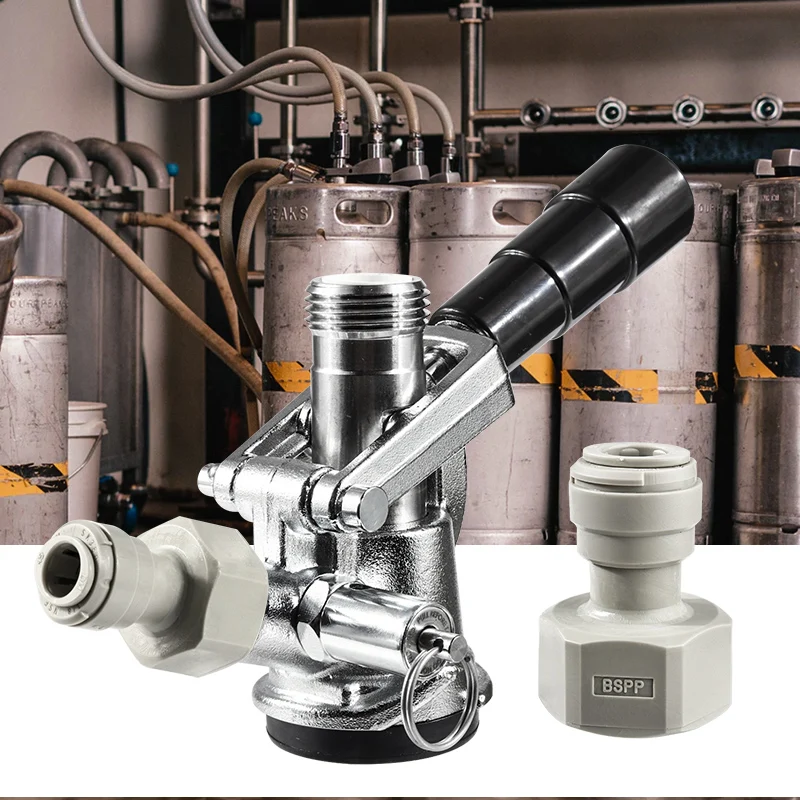 Keg Coupler Draft Beer Keg Coupler Tap Dispenser with Push In Fitting Pneumatic Quick Joint G Type,A Type,D Type,S Type Coupler