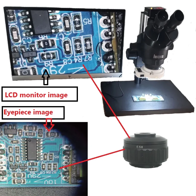Imagem -05 - Microscópio Trinocular Estéreo 38mp Hdmi Digital Vídeo Usb Telefone Pcb Reparação do Relógio México 7x45x